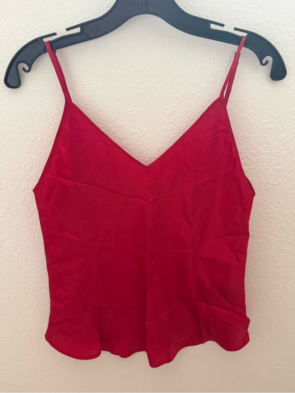 Mes Demoiselles Red Silk V Neck Tank, Size 36, NWOT